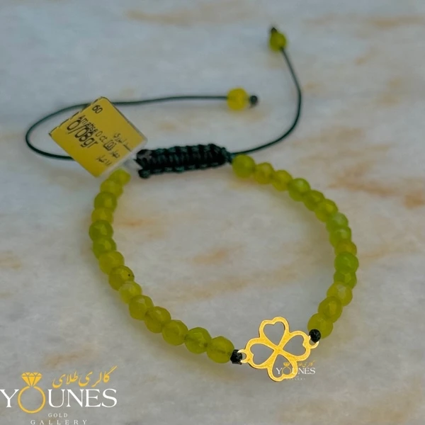 دستبند چهاربرگ طلا لیزری